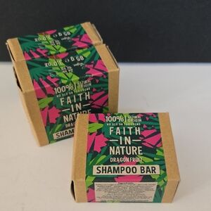 Faith In Nature Dragon Fruit Natural Vegan Paraben Free Shampoo Bar Set of 3
